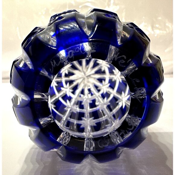 Magda Nemeth Cobalt Blue Crystal Decorative Egg 4" Hand Signed and Numbered VTG - Picture 4 of 6